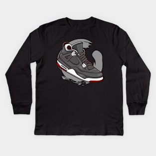 AJ 4 Retro Bred Sneaker Kids Long Sleeve T-Shirt